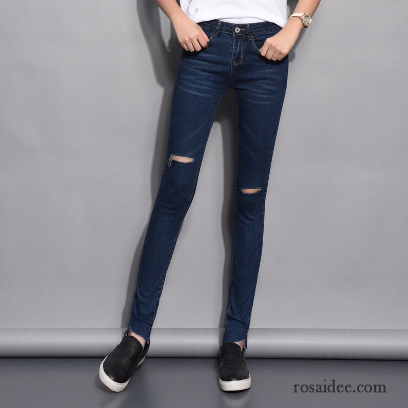 Weisse Jeans Hose Damen Hose Neu Adretten Stil Schlank Jeans Schmales Bein Dünn Herbst Bleistift Hose Damen Middle Waisted Günstig