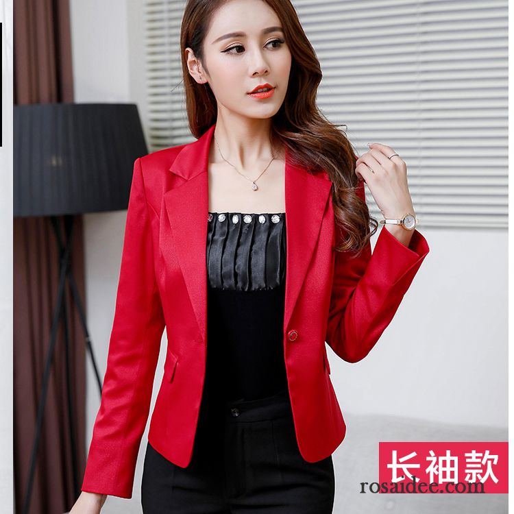 Weiße Blazer Schwarzen Streifen Dünn Freizeit Trend Damen Herbst Schlank Anzüge Bolero Kostüm Neu Kaufen