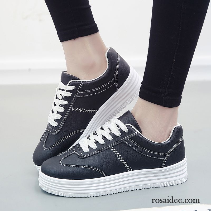 Weiße Damen Sneaker Feder Sportschuhe Sommer Schnürung Casual Damen Dicke Sohle Skaterschuhe Allgleiches Schüler Weiß Billig