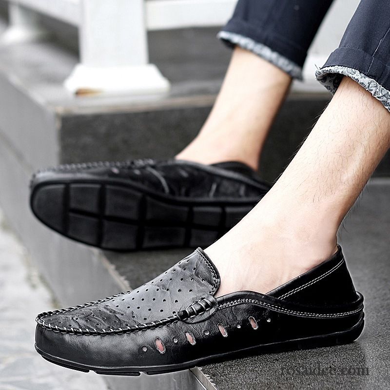 Weiße Leder Schuhe Herren Sommer Faul Neue Echtleder Schuhe Trend Herren Feder Marke Atmungsaktiv Casual Kaufen