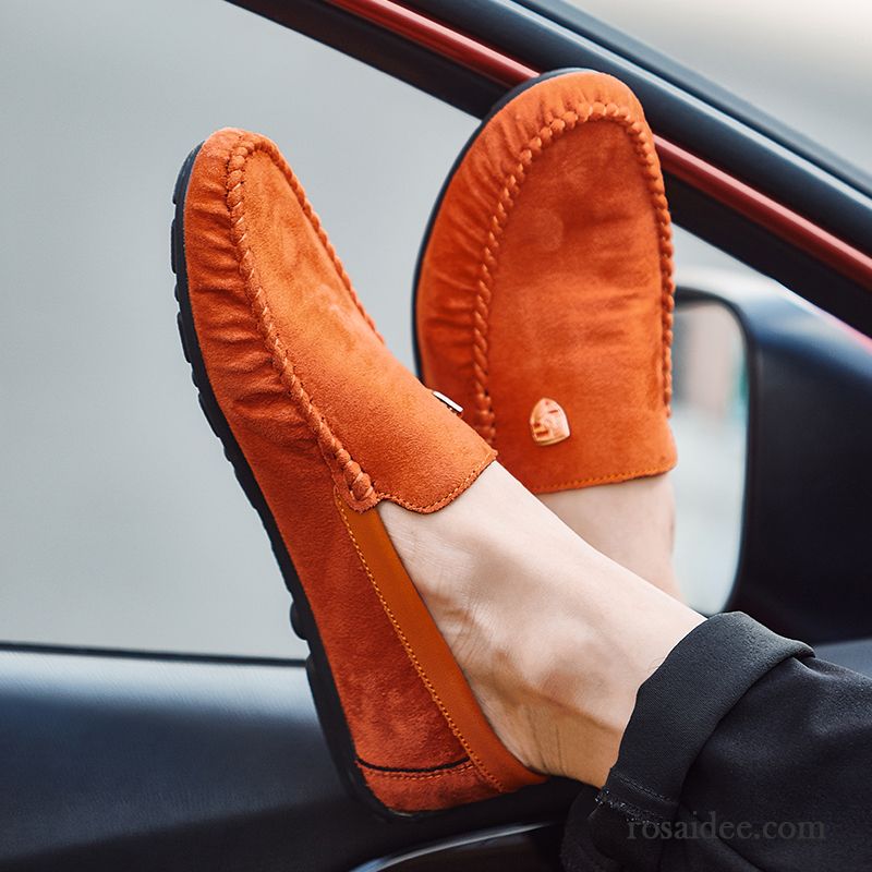 Weiße Männer Schuhe Lederschue Weiche Sohle Gefrostet Trend Faul Casual Herren Schuhe Sommer Slip-on England Echtleder Sale