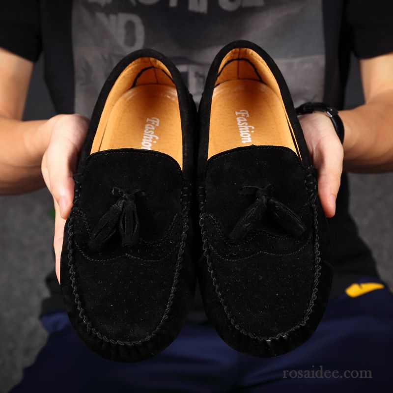 Weiße Männer Schuhe Lederschue Weiche Sohle Gefrostet Trend Faul Casual Herren Schuhe Sommer Slip-on England Echtleder Sale