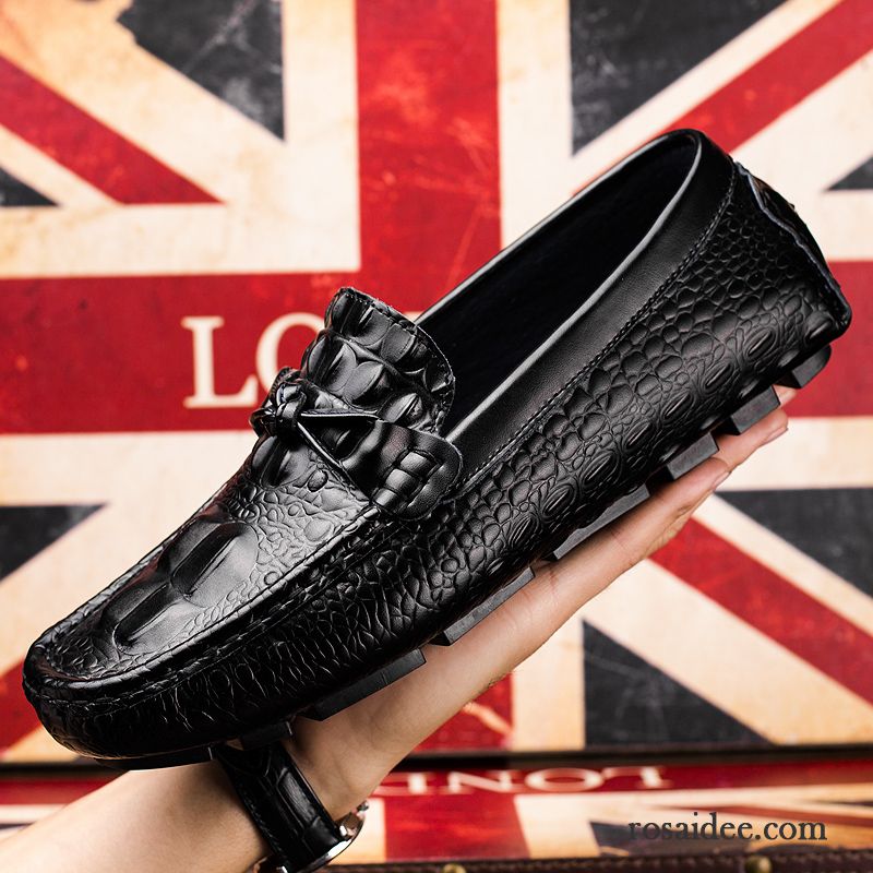 Weiße Schuhe Herren Sommer Schuhe Echtleder England Casual Trend Lederschue Allgleiches Slip-on Herbst Herren Jugend Günstig