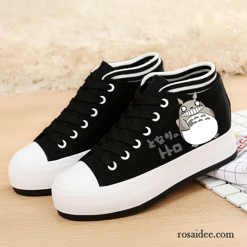 Weiße Sportschuhe Damen Niedrig Skaterschuhe Dicke Sohle Erhöht Feder Schüler Damen Flache Tuch Schuhe Allgleiches Sale