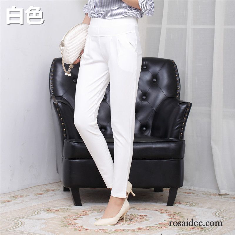 Weiße Stretch Hose Freizeit Elastisch Herbst Hohe Taille Dünn Anzughose Große Größe Damen Harlan Kaufen