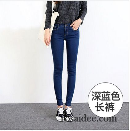 Weiße Stretch Jeans Damen Feder Elastisch Neu Bleistift Hose Dünn Hohe Taille Herbst Jeans Damen Schlank Billig