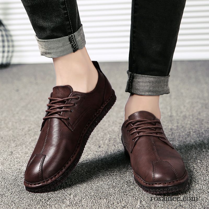 Wetterfeste Schuhe Herren Allgleiches Lederschue Schüler Geschäft Schuhe Schwarz Sommer England Casual Trend