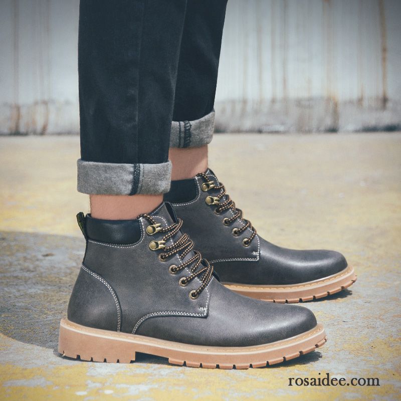 Wildleder Boots Männer Trend Martin Stiehlt Allgleiches Stiefel Grau Hohe Herren England Schuhe Herbst Cargohose Rabatt