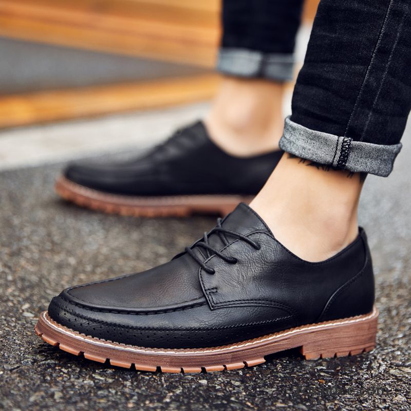 Wildleder Schnürschuhe Herren Trend Schwarz Lederschue Casual Herren Schuhe Feder England Jugend Schnürung Kaufen