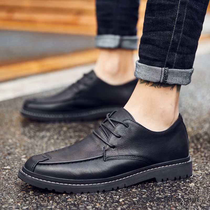 Wildleder Schnürschuhe Herren Trend Schwarz Lederschue Casual Herren Schuhe Feder England Jugend Schnürung Kaufen