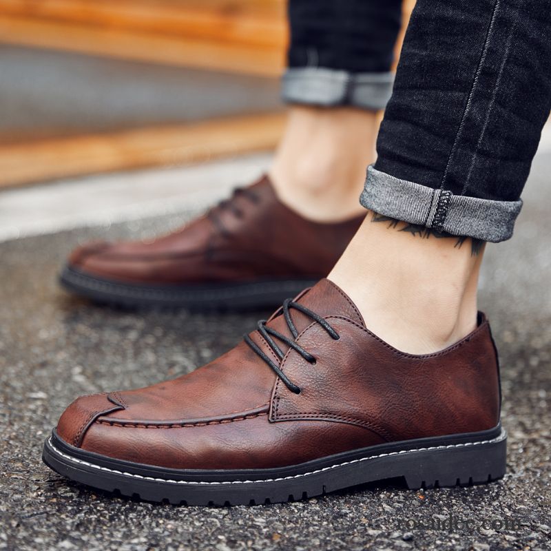 Wildleder Schnürschuhe Herren Trend Schwarz Lederschue Casual Herren Schuhe Feder England Jugend Schnürung Kaufen