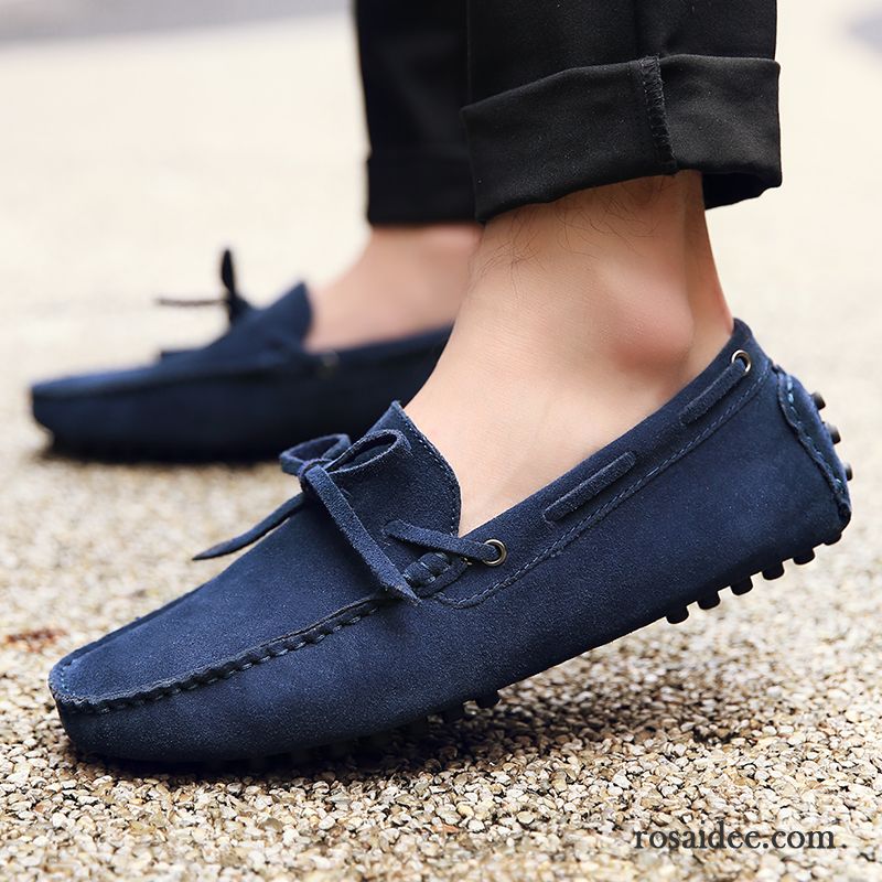 Wildleder Schuhe Herren Neue Faul Echtleder Herren Schüler Casual Trend Gelb Allgleiches Herbst Schuhe Günstig