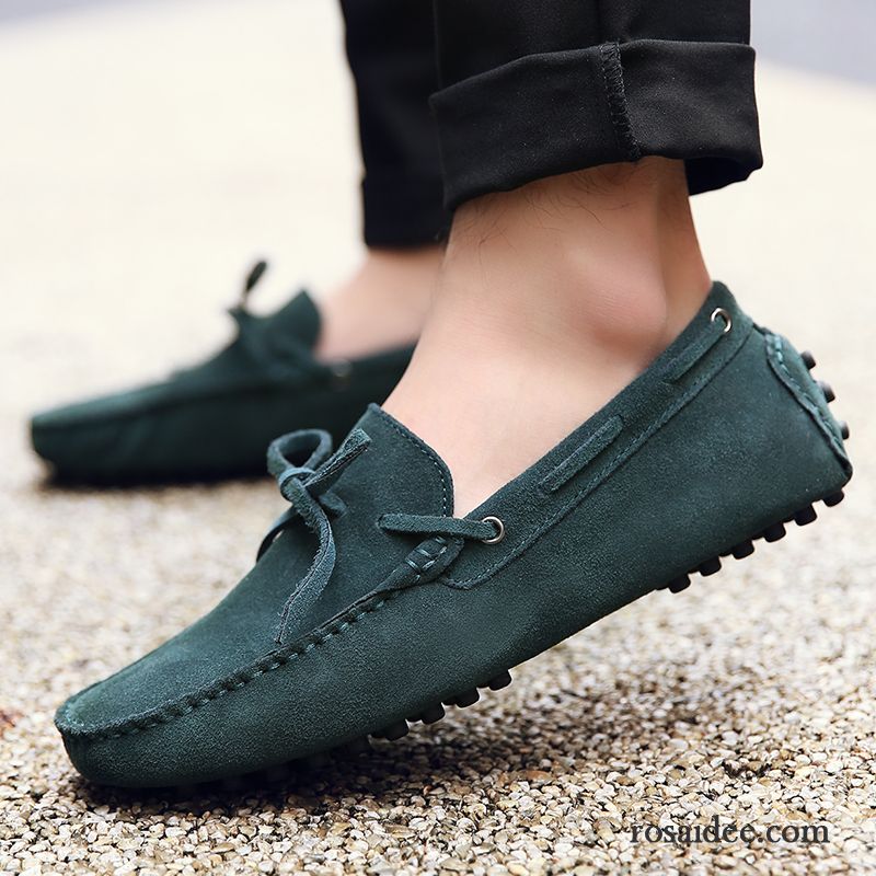 Wildleder Schuhe Herren Neue Faul Echtleder Herren Schüler Casual Trend Gelb Allgleiches Herbst Schuhe Günstig