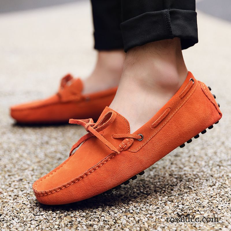 Wildleder Schuhe Herren Neue Faul Echtleder Herren Schüler Casual Trend Gelb Allgleiches Herbst Schuhe Günstig