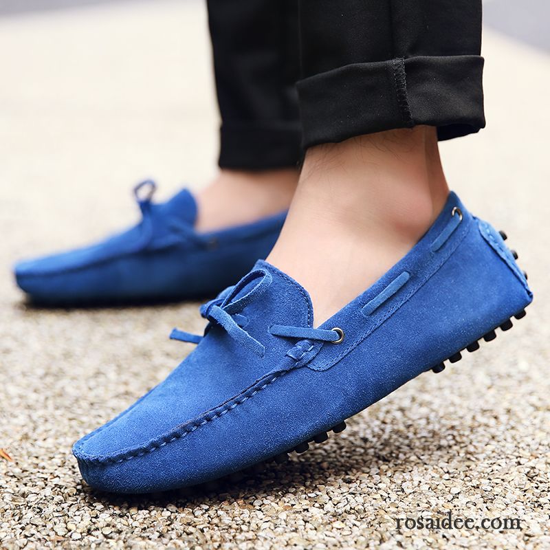 Wildleder Schuhe Herren Neue Faul Echtleder Herren Schüler Casual Trend Gelb Allgleiches Herbst Schuhe Günstig