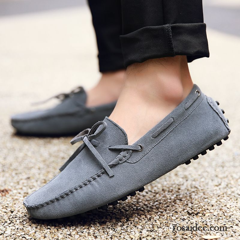 Wildleder Schuhe Herren Neue Faul Echtleder Herren Schüler Casual Trend Gelb Allgleiches Herbst Schuhe Günstig