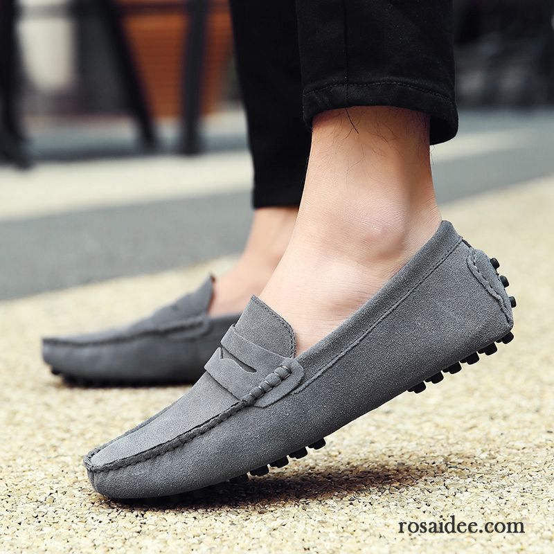 Wildleder Schuhe Herren Neue Faul Echtleder Herren Schüler Casual Trend Gelb Allgleiches Herbst Schuhe Günstig