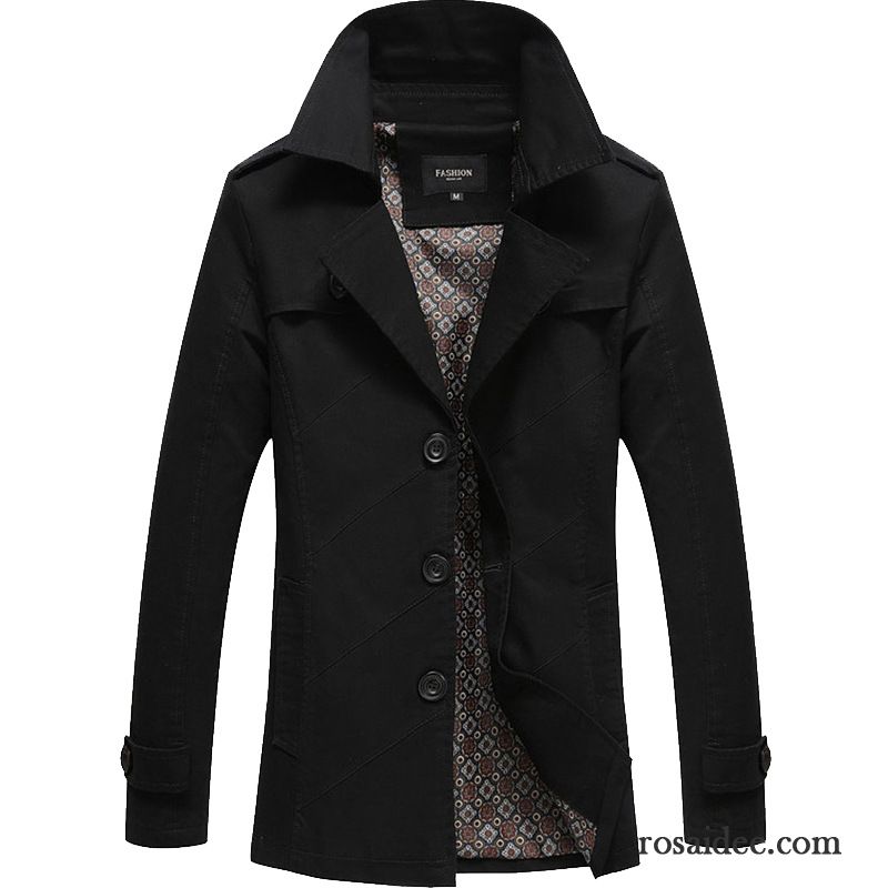 Windjacke Herren Rein Herren Herbst Überzieher Trend Waschen Freizeit Langer Abschnitt Baumwolle Neu Mantel Jacke Sale