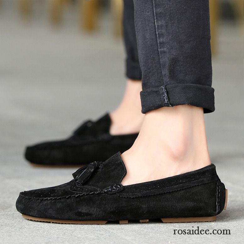 Winter Halbschuhe Herren Trend Jugend Faul Slip-on Lederschue Echtleder Atmungsaktiv Sommer Schuhe Casual Herren Günstig