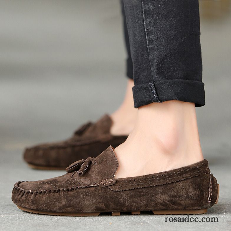 Winter Halbschuhe Herren Trend Jugend Faul Slip-on Lederschue Echtleder Atmungsaktiv Sommer Schuhe Casual Herren Günstig