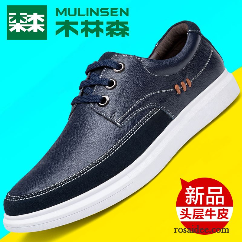 Winter Leder Schuhe Casual Feder Trend Allgleiches Herren Echtleder Herbst Blau Lederschue Schuhe Neue Skaterschuhe Günstig