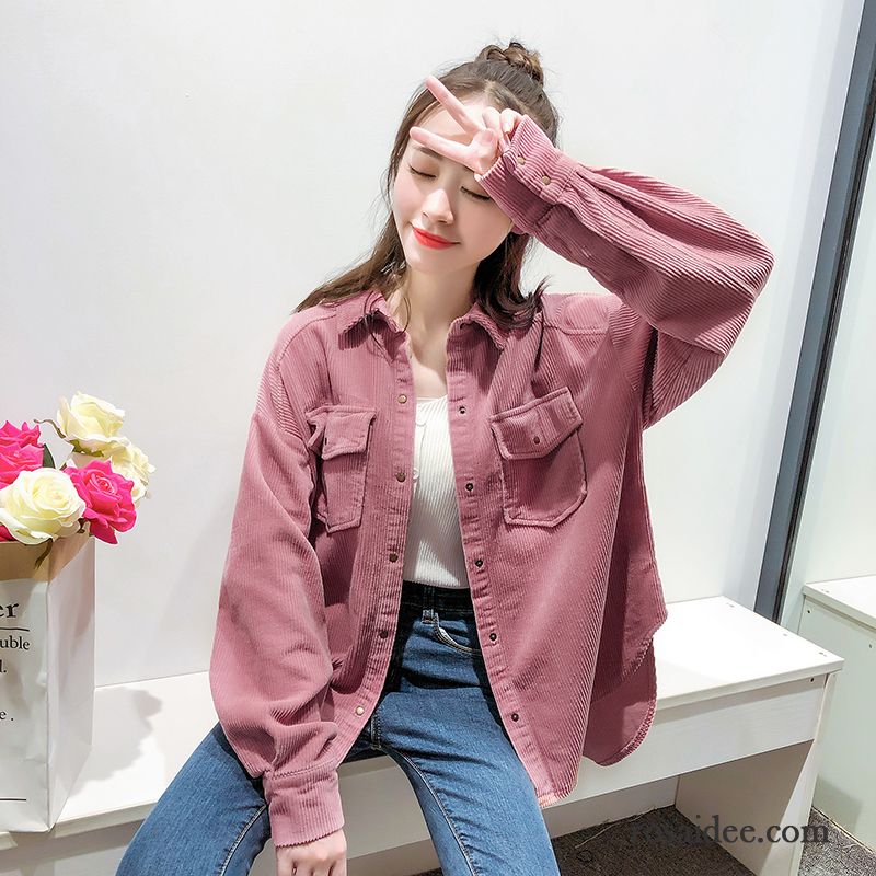 Winterjacke Damen Rot Überzieher Rein Mode Retro Jacke Freizeit Lange Ärmel Rosa Neu Herbst Damen