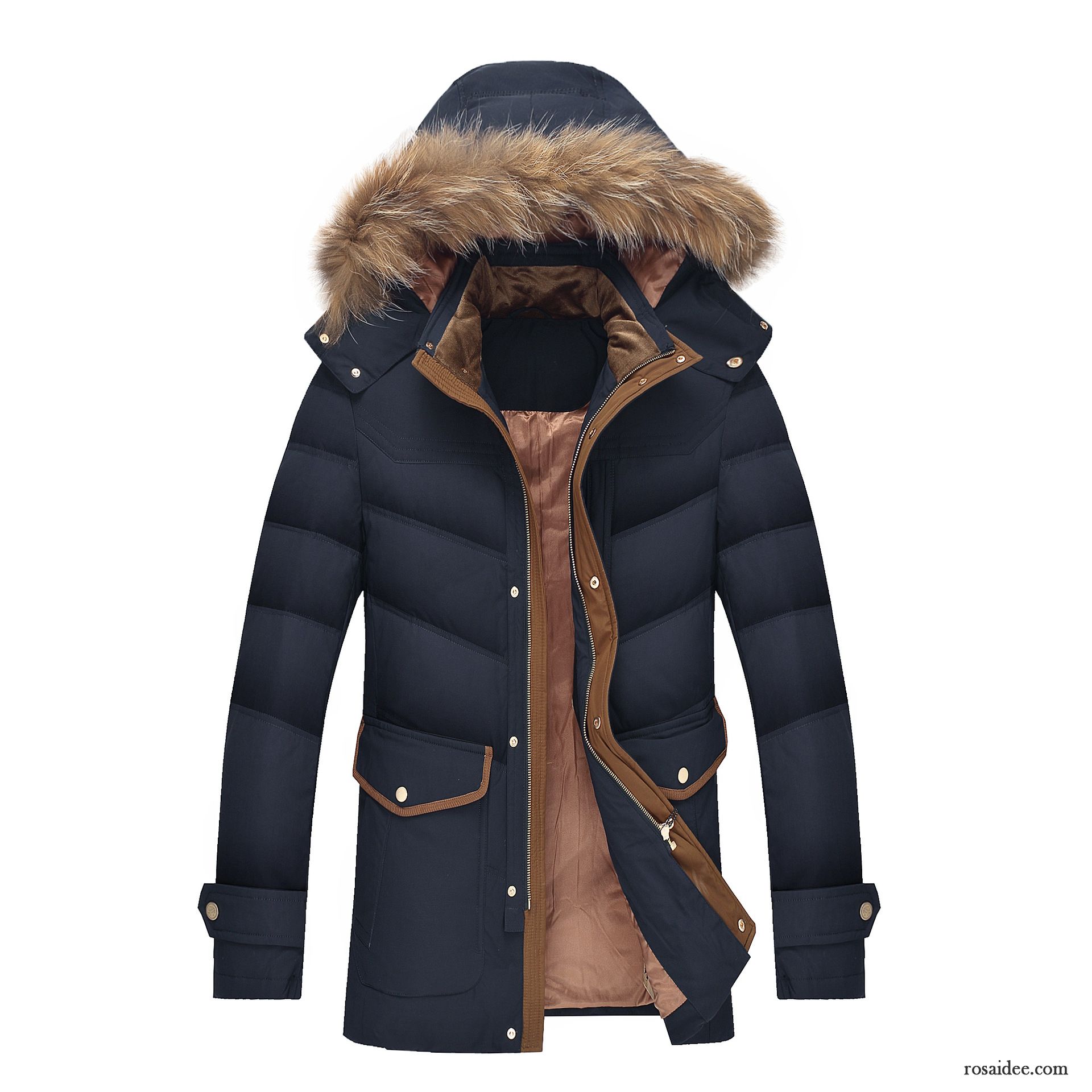 Winterjacke Herren Steppjacke Sport Überzieher Winter Warme Draussen Langer Abschnitt Herren Verdickung Daunenjacke