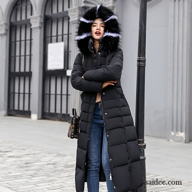 Winterjacken Damen Verdickung Schaltflächen Sortieren Persönlichkeit Daunenjacke Baumwolle Rote Damen Retro Langer Abschnitt Tasche Verkaufen