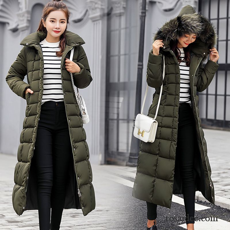 Winterjacken Damen Verdickung Schaltflächen Sortieren Persönlichkeit Daunenjacke Baumwolle Rote Damen Retro Langer Abschnitt Tasche Verkaufen