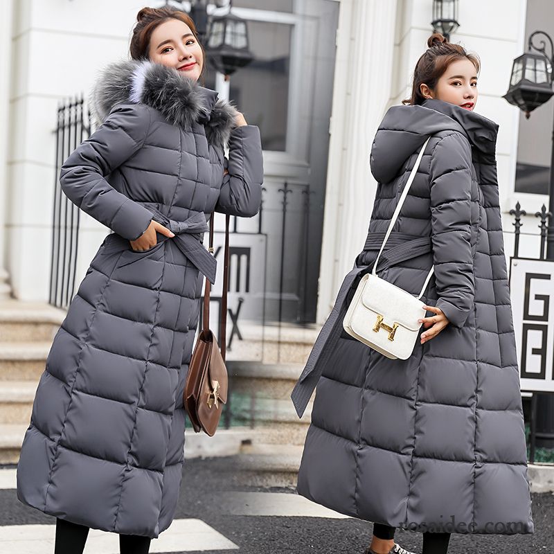 Winterjacken Damen Verdickung Schaltflächen Sortieren Persönlichkeit Daunenjacke Baumwolle Rote Damen Retro Langer Abschnitt Tasche Verkaufen