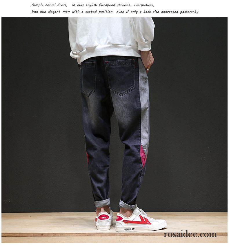 Jeans Destroyed Männer Lose Rote Hose Herren Schüler Lange Jeans Destroyed Männer Lose Rote Hose Herren Schüler Lange