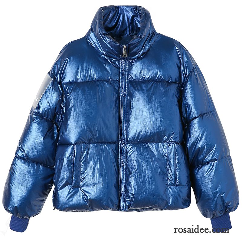 Baumwolle Mantel Damen Kurzer Absatz Trend Schüler Neu Daunenjacke Groß Blau Rot