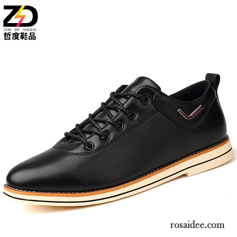 Billige Schuhe Herren Herren Atmungsaktiv Herbst Erhöht Schuhe Teenager Casual Lederschue Trend Geschäft England Billig