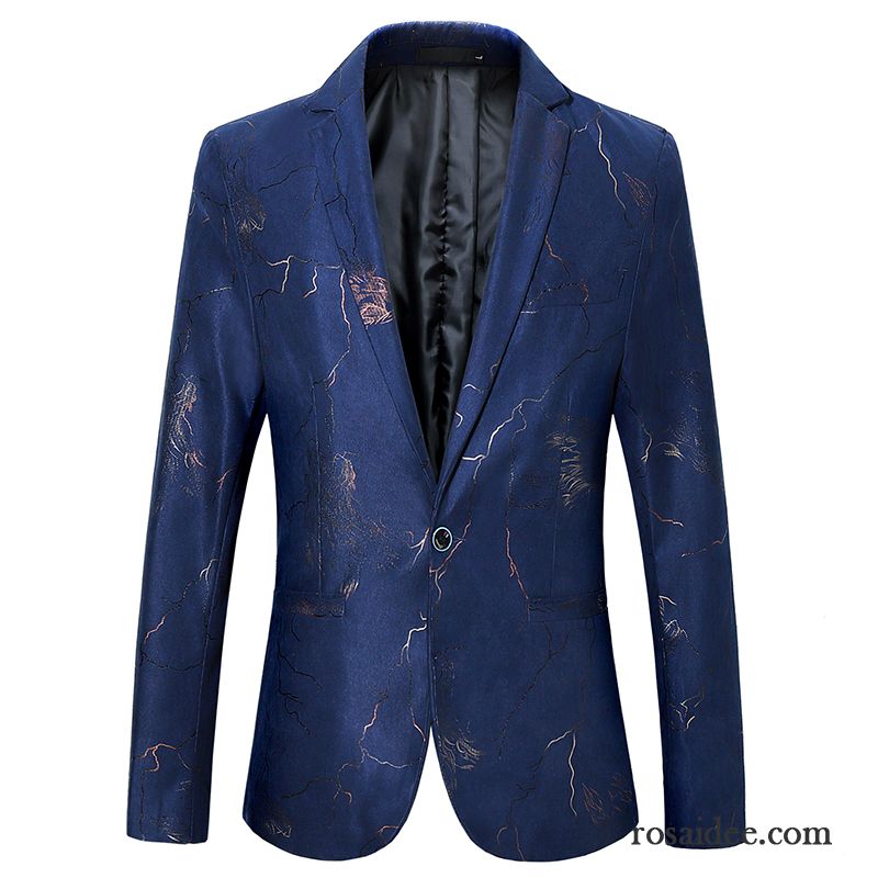 Blazer Herren Neu Anzugjacke Freizeit Schlank Mantel Anzüg Marineblau