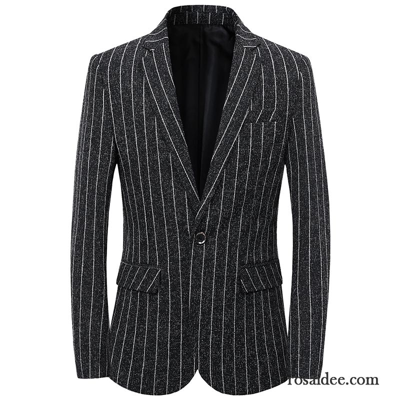 Blazer Herren Trend Neu Dünn Herbst Freizeit Überzieher Schwarz Grau