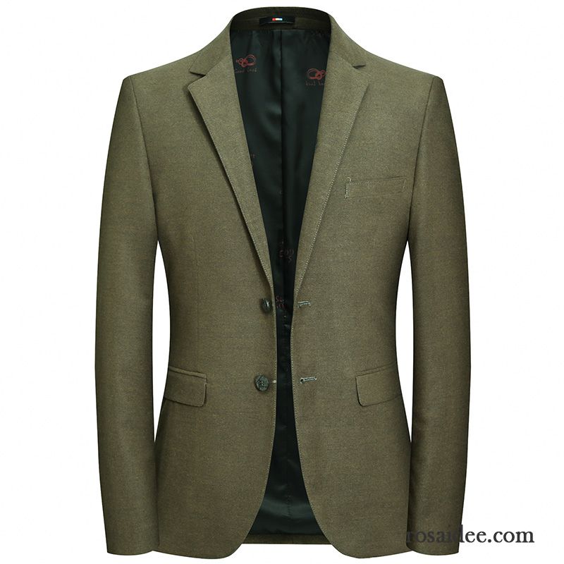 Blazer Männer Modern Anzüg Kostüm Grün Herbst Herren Freizeit Neu Feder Überzieher Mantel