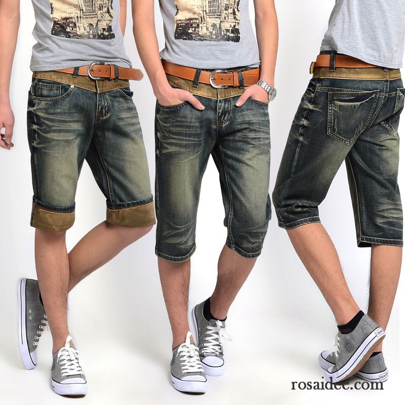 Blue Jeans Herren Kurze Hose Schlank Herren Sommer Strand Günstig