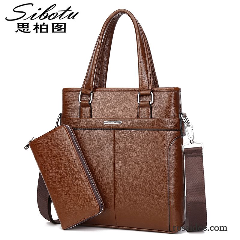 Business Ledertasche Männer Leder Handtaschen Messenger-tasche Vertikaler Schnitt Freizeit Rucksäck Herren Geschäft Schultertaschen Aktentasche Kaufen