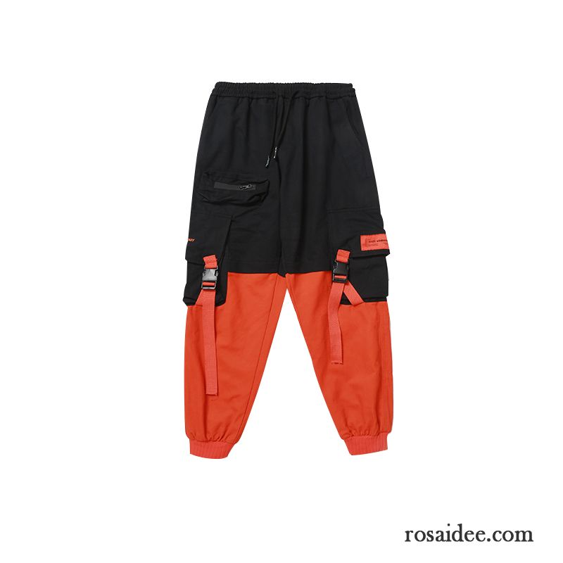 Cargohose Herren Lose Trend Werkzeugbau Herbst Groß Schwarz Orange