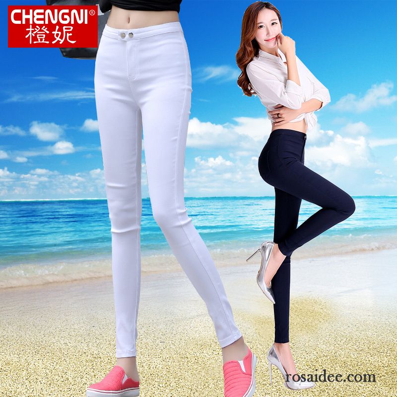 Chino Hose Frauen Dünn Hohe Taille Damen Sommer Bleistift Hose Freizeit Neu Herbst Elastisch Rabatt