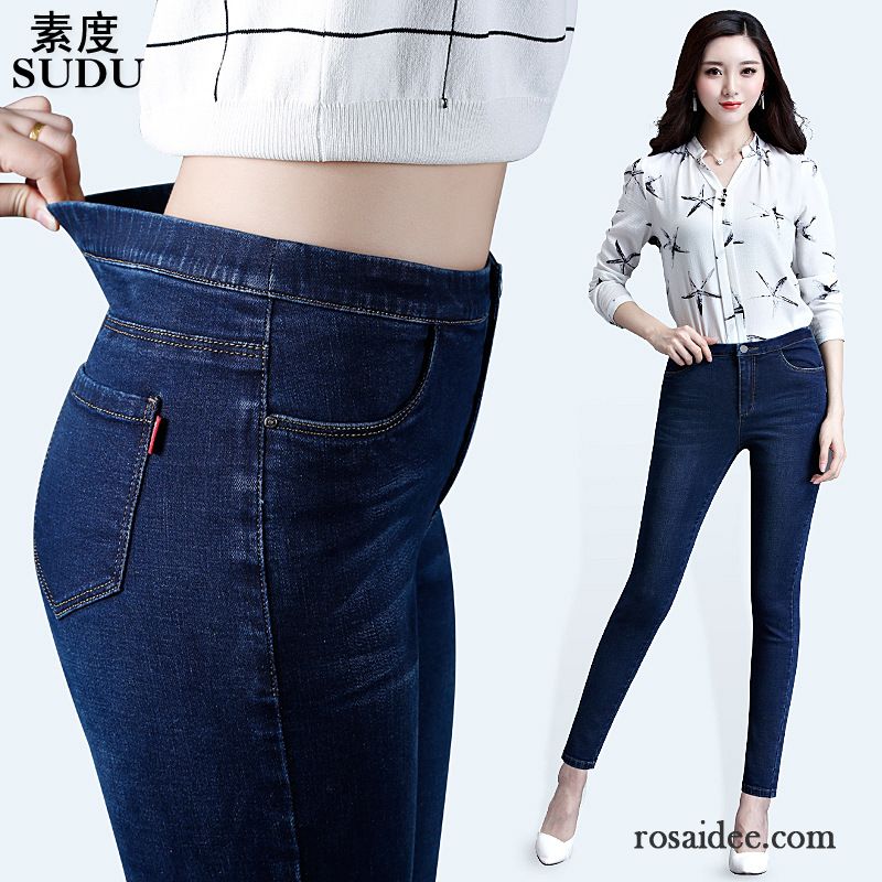 Coole Jeans Für Frauen Schmales Bein Hose Elastisch Neu Middle Waisted Große Größe Jeans Damen Allgleiches Bleistift Hose Billig