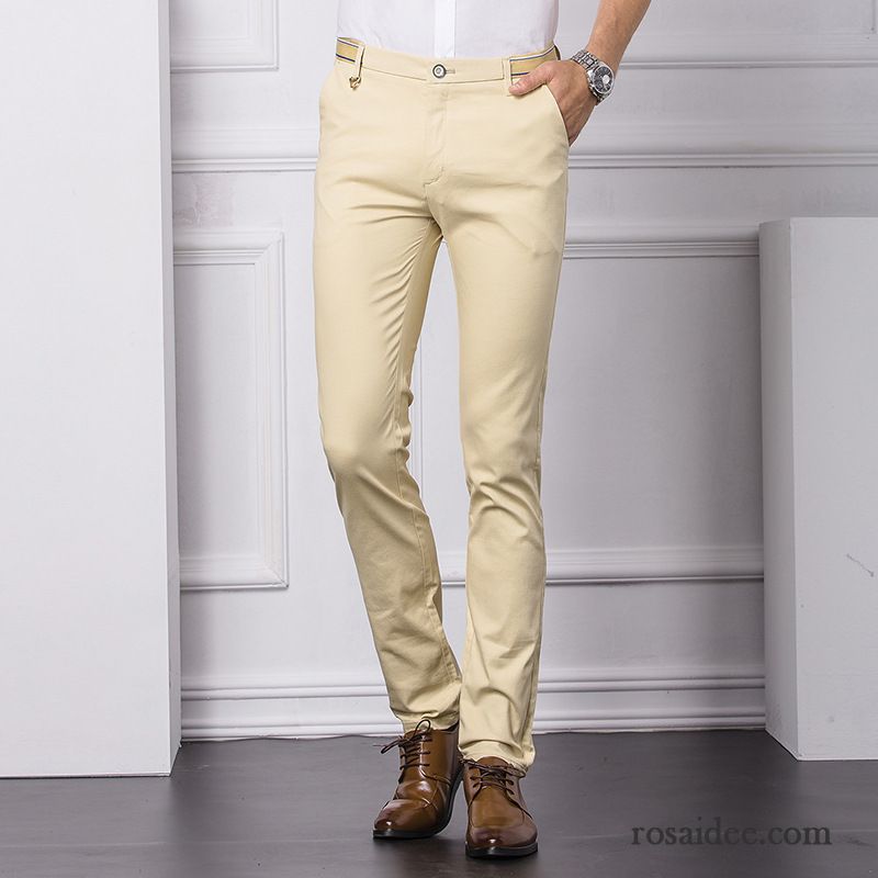 Cordhose Beige Herren Jugend Elastisch Dünn Herren Sommer Schlank Freizeit Hose