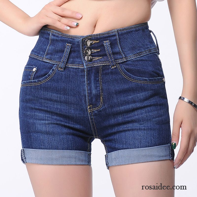 Damen Jeans Hoch Geschnitten Schnürung Harlan Elastisch Trend Sommer Neu Kurze Hose Kaufen