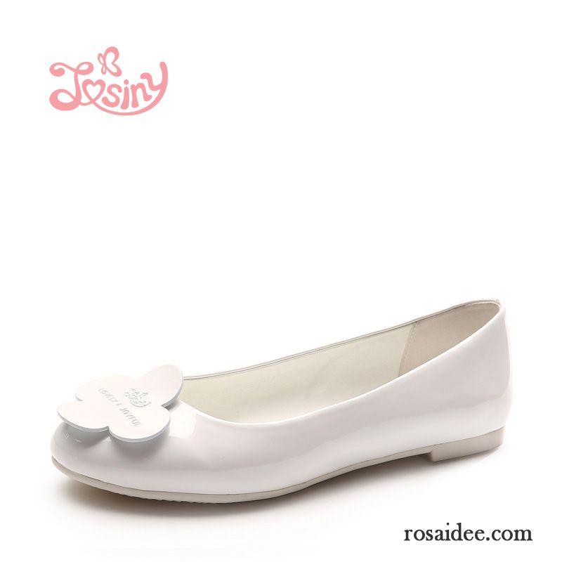 Damen Schuhe Weiß Schnürschuhe Lederschuhe Gemütlich Neue Allgleiches Süß Lackleder Flache Feder Damen Kaufen