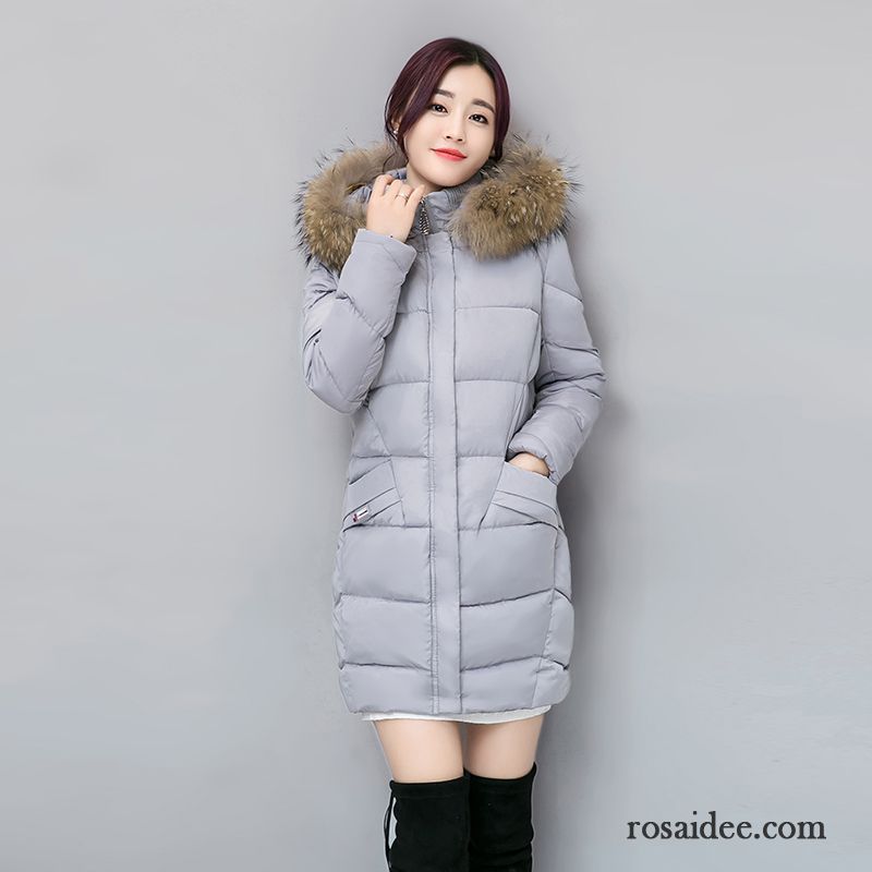 Damen Winter Daunenjacke Mode Mit Kapuze Dünn Winter Freizeit Damen Verdickung Daunenjacke Schlank Grau Neu Billig