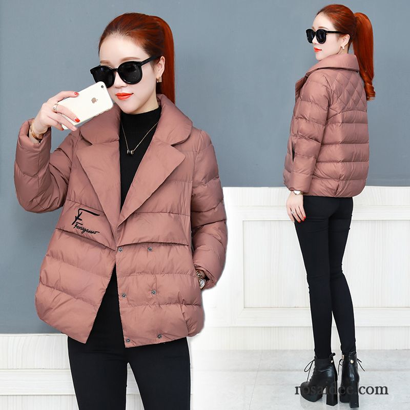 Daunenjacke Orange Damen Überzieher Damen Winter Allgleiches Baumwolle Rosa Mode Neu Baumwollgepolsterte Kurzer Absatz Winterkleidung Licht Rabatt