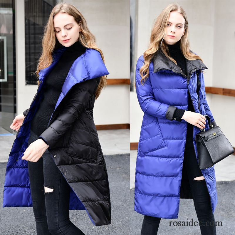 Daunenjacke Petrol Damen Neu Damen Allgleiches Daunenjacke Langer Abschnitt Trend Ausverkauf Blau Licht Winter Günstig