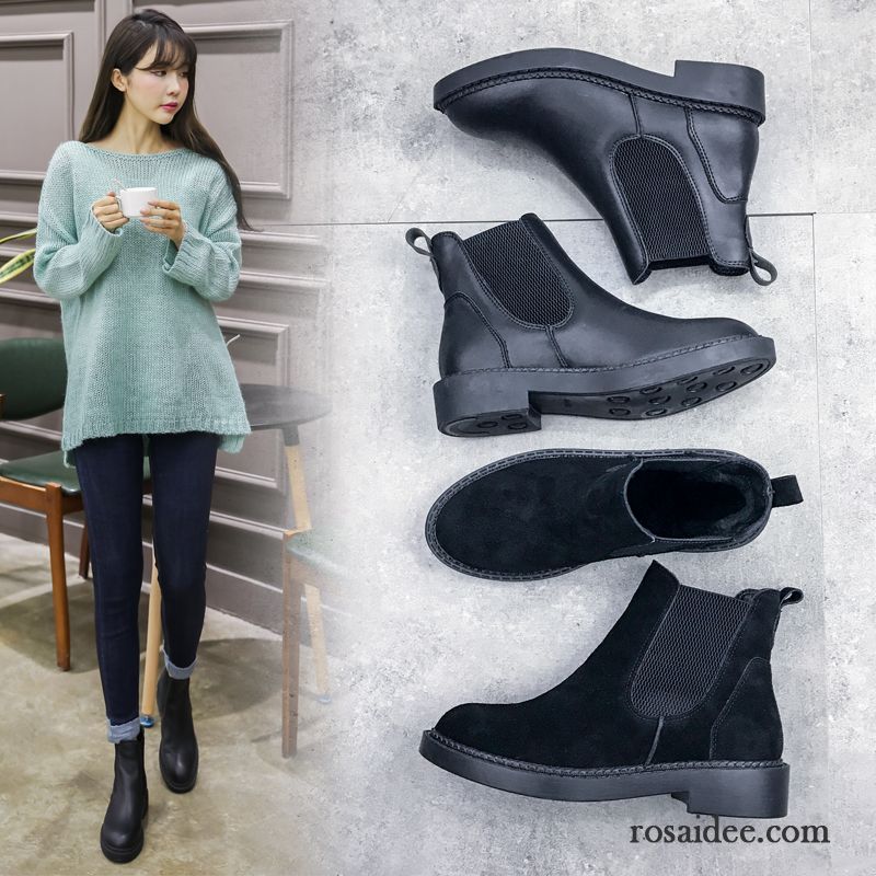 Flache Boots Damen Flache Kurze Martin Stiehlt Herbst Damen Runde Zehe Winter Günstig