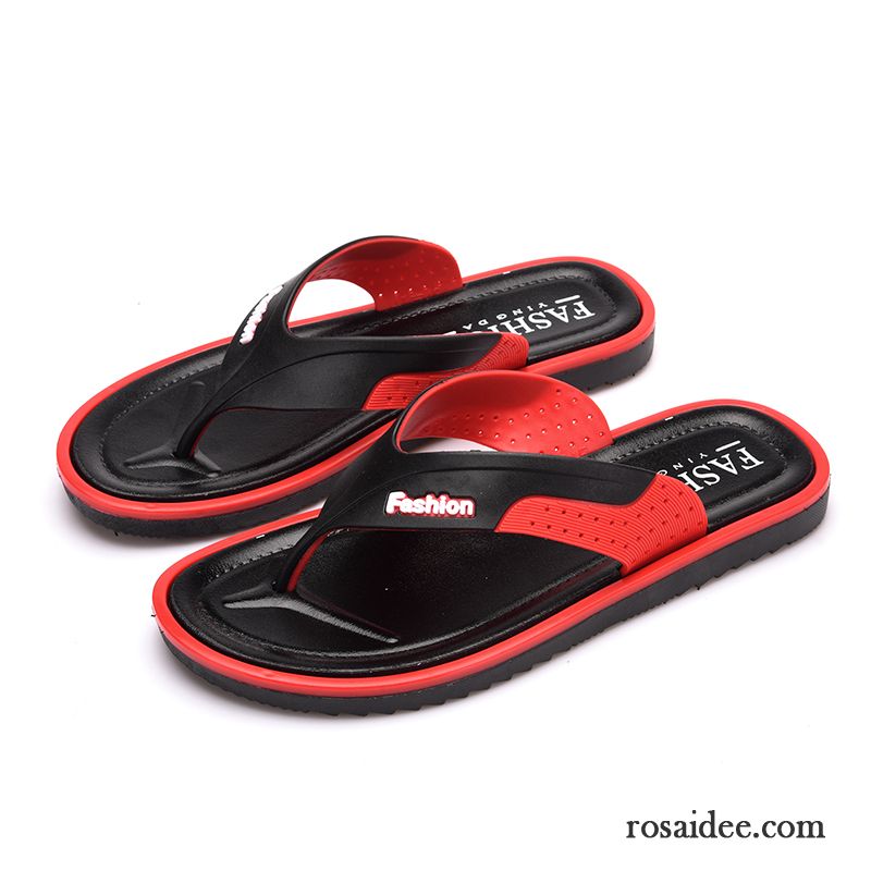 Flip Flops Herren Hausschuhe Trend Schüler Rutschsicher Casual Sommer Sandfarben Rot