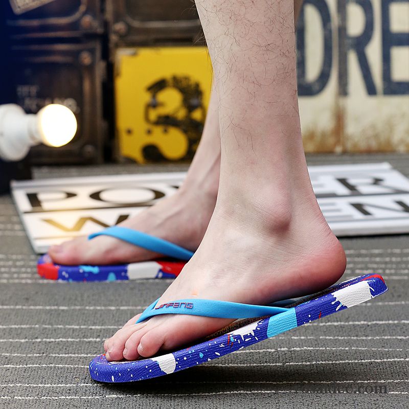 Flip Flops Herren Jugend Trend Pantolette Sommer Schuhe Hausschuhe Blau